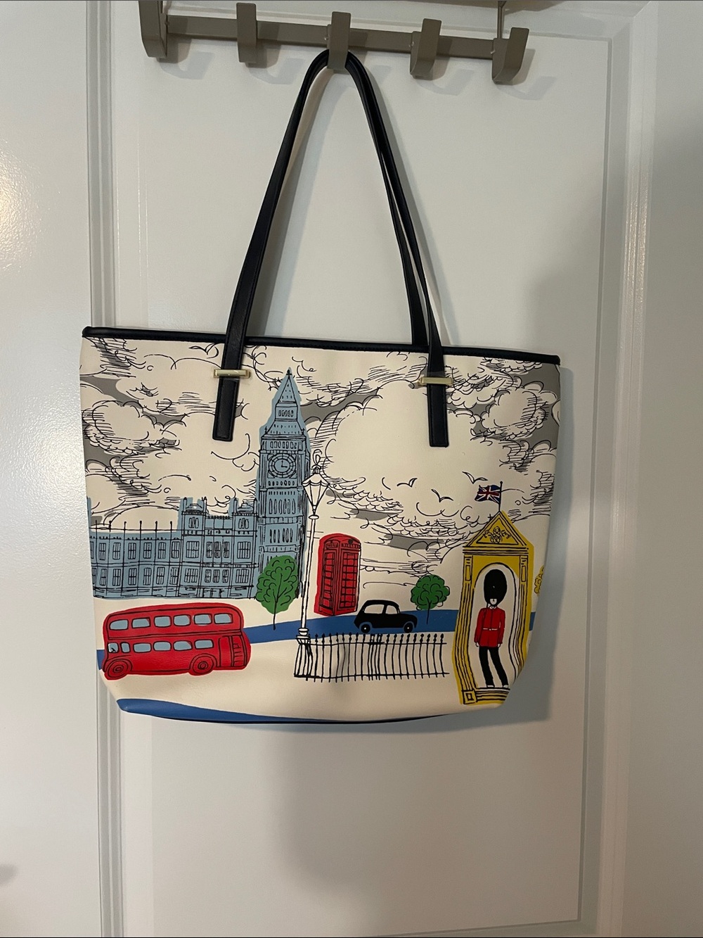 Talbots London Illustration Tote in Cream, Red, Black, Blue, Yellow